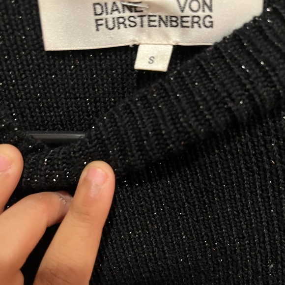 Black Glittery Bell Sleeve Sweater - Picture 2 of 2